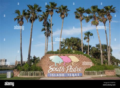 Entrance Sign To South Padre Island A Recreation Paradise Port