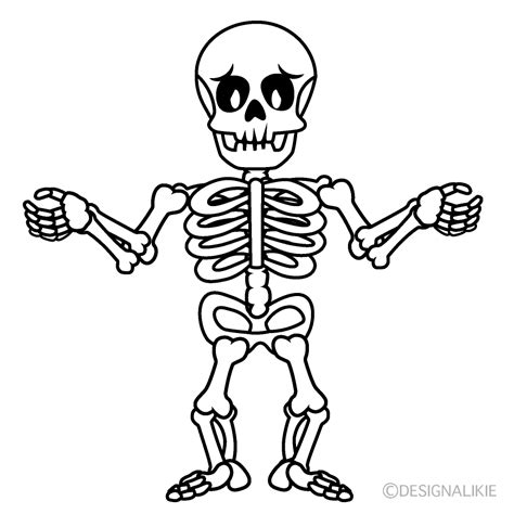 Cute Skeleton Clipart Black And White