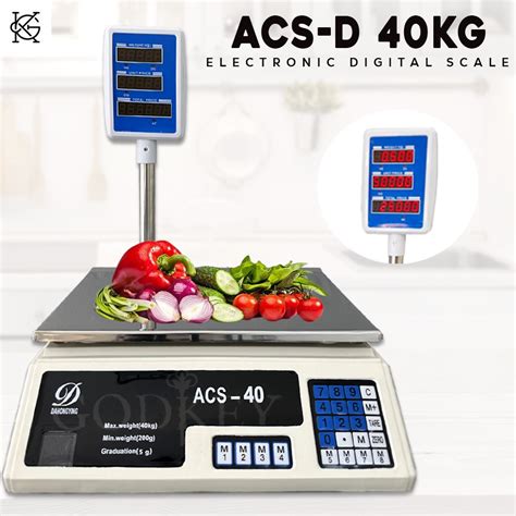 Jual ACS D 40KG Timbangan Tiang Plang 40Kg Free Charger Duduk Digital