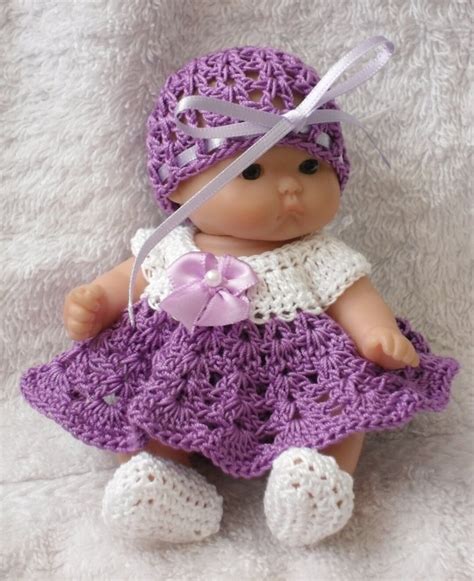 Crochet Pattern For Berenguer Inch Baby Doll Dress Set Etsy