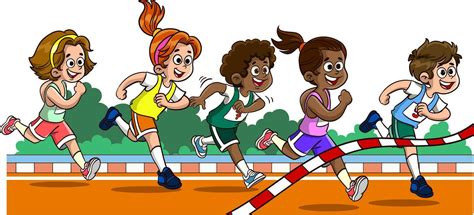 Kids Running Race Clipart