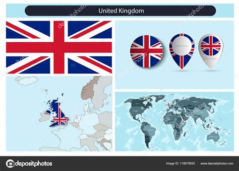 Political Infographics Made Maps Flags Vector Illustration Stock Vector