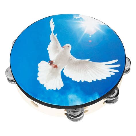 10 Inch Peace Dove Double Layer Hand Tambourine