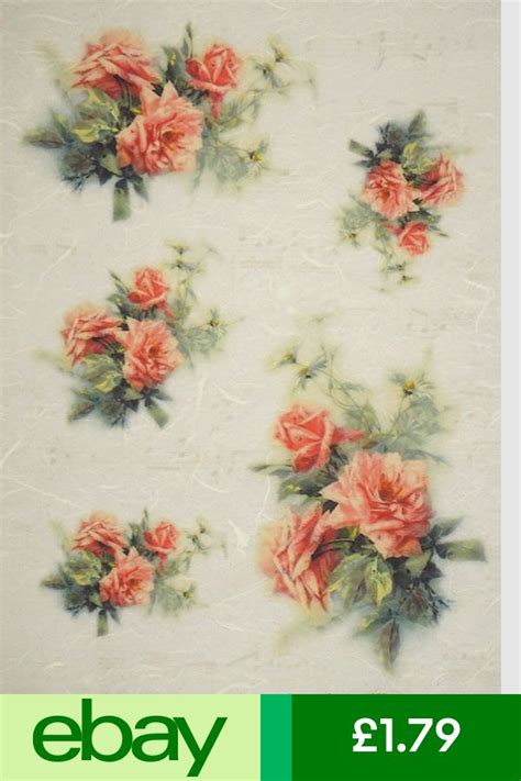 Rice Paper For Decoupage Decopatch Scrapbook Craft Sheet Vintage Red Rose Ebay Rice Paper