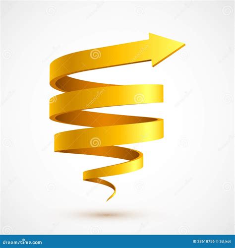 Flecha espiral amarilla 3D ilustración del vector Ilustración de