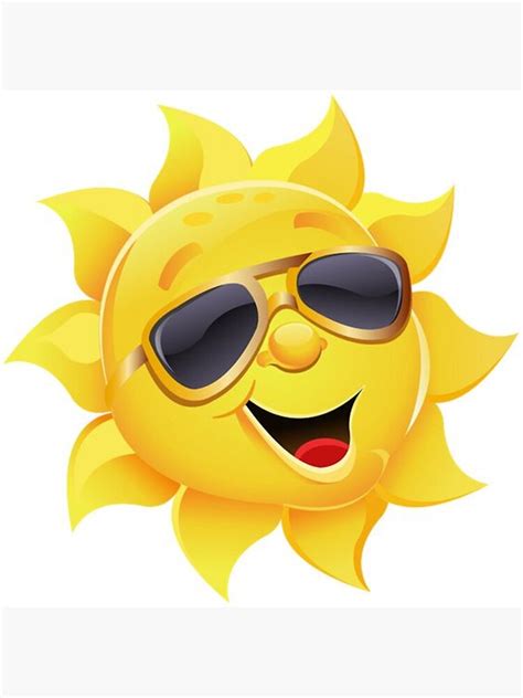 Sun With Sunglasses Smiley Face 1 Sticker For Sale By Hauntersdepot