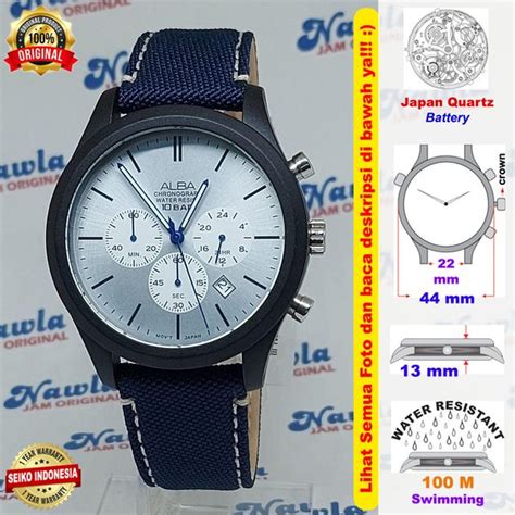 Jual Alba Quartz AT3G31X1 Chronograph Silver Dial Jam Tangan Pria