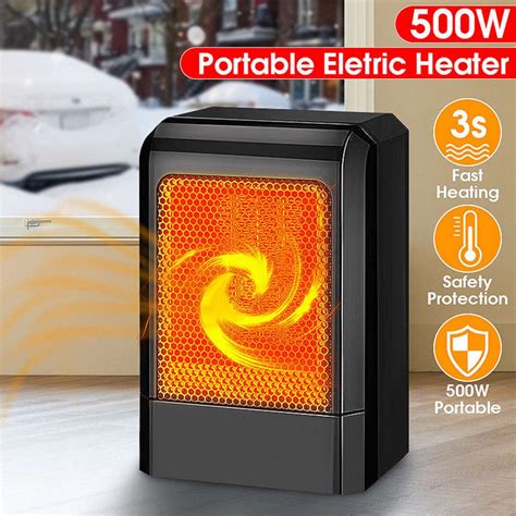 500w Mini Electric Fan Heater Ptc Ceramic Fast Heating Heater Office