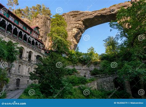 Pravcicka Gate & X28;Pravcicka Brana& X29; in Bohemian Switzerland National Park, Czech Republic ...