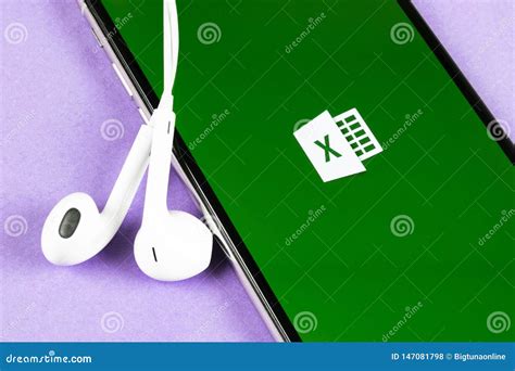 Microsoft Excel Application Icon on Apple IPhone X Screen Close-up ...