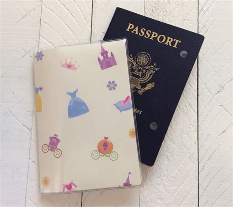 Disney Princess Vinyl Passport Cover Blue And Pink Etsy