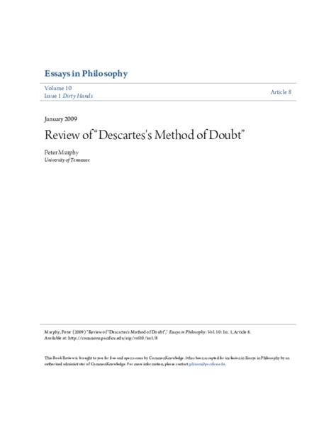 (PDF) Review: Descartes's Method of Doubt