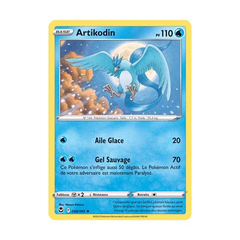 Artikodin 036 195 Holo Rare Reverse Carte Pokémon Tempête