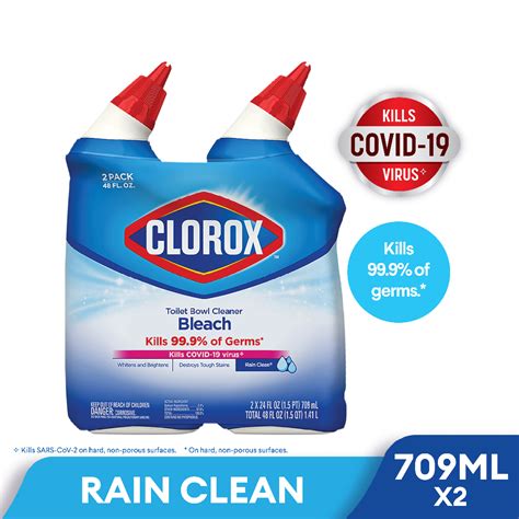 Clorox Toilet Bowl Cleaner With Bleach Twin Pack Rain Clean 709ml X 2 Shopee Singapore