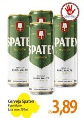 Cerveja Spaten Puro Malte Lata 350ml oferta na Atacadão