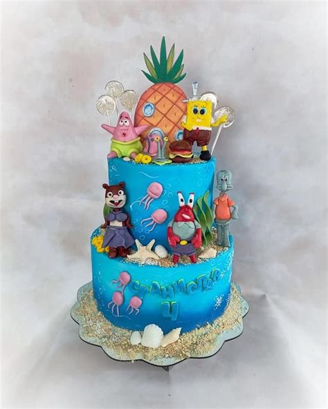 Spongebob Squarepants Cake, Spongebob Cake, Fondant Toppers, Fondant ...