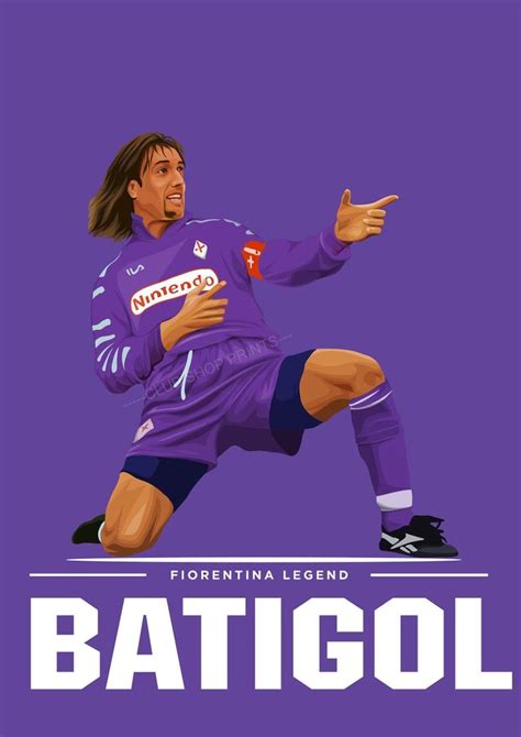 Gabriel Batistuta Batigol Fiorentina Art Print - Etsy | Gabriel batistuta, Football design ...