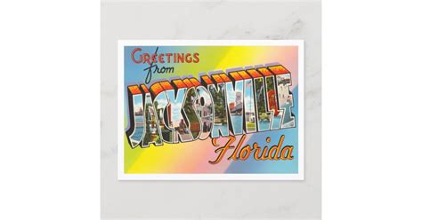 Jacksonville Florida Vintage Big Letters Postcard Zazzle