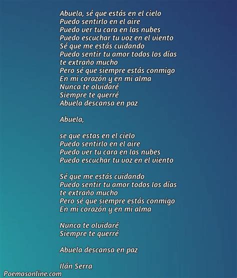 Cinco Poemas para una Abuela que Está en el Cielo Poemas Online