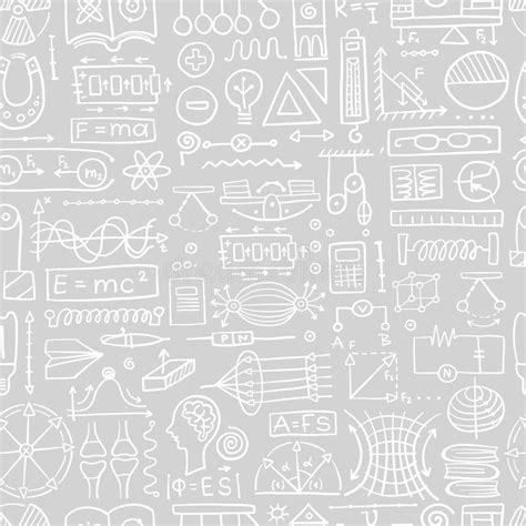 Physics Icons Sign And Symbols Seamless Pattern Background For Your