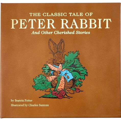 classic tale  peter rabbit book  tan bonded leather fao schwarz