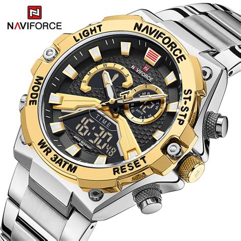 Naviforce Rel Gio De Pulso Digital Masculino Luxo Quartzo Anal Gico