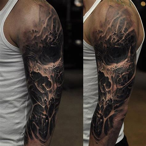 Evil Skull Sleeve Best Tattoo Design Ideas Skull Sleeve Tattoos Black Skull Tattoo Skull