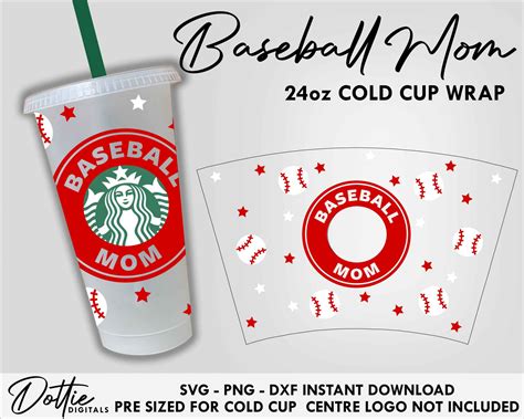 Baseball Mom Starbucks Svg Cold Cup Svgs Png Dxf Cutting File Oz