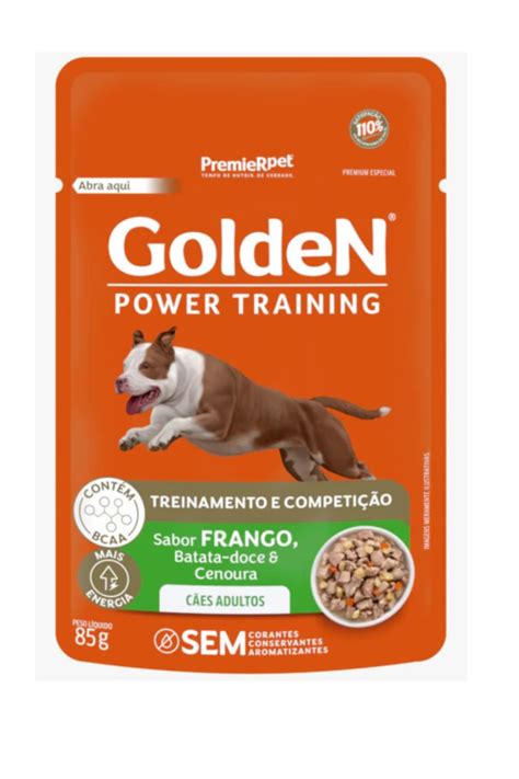 Sachê Golden Gourmet Cães Adultos Power Training Sabor Frango Batata