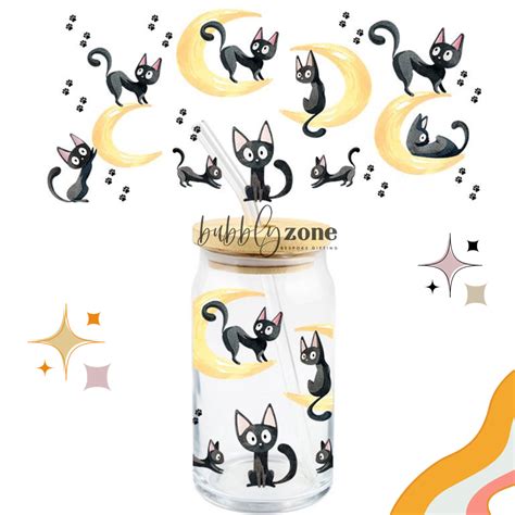 Black Cats And The Moon Uv Dtf Wrap Bubbly Zone