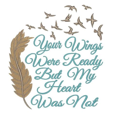 Your Wings Were Ready Phrase Fill Embroidery Design File 4 X