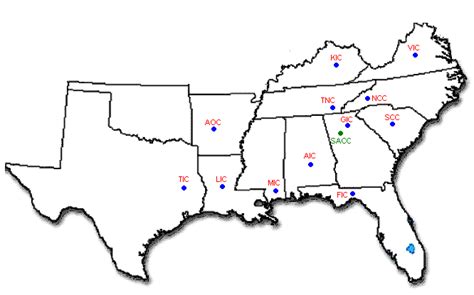 Blank Map Of Southern States - Topographic Map World