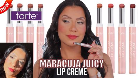 New Tarte Maracuja Juicy Lip Creme Natural Lighting Lip Swatches