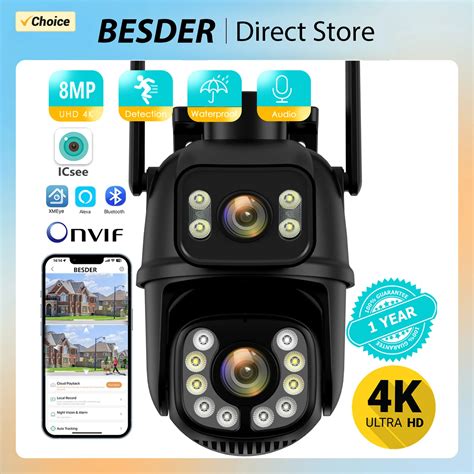 K Mp Ptz Wifi Camera Dual Lens Dual Screen Ip Camera Outdoor Mp Hd