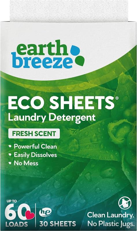 Earth Breeze Laundry Detergent Sheets — Fresh Scent — No Plastic Jug