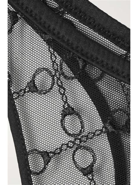 Kiki De Montparnasse Handcuff Cutout Embroidered Lace Thong Net A Porter