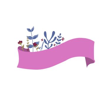 Floral Pink Ribbon Flower Aesthetic Decoration Png Transparent