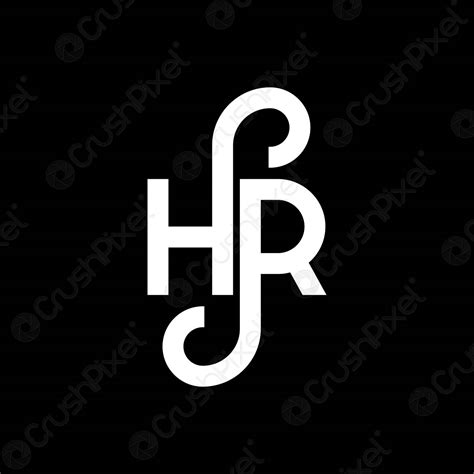 Hr Letter Logo Design On Black Background Hr Creative Initials Stock