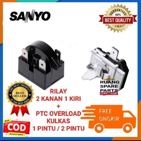 Jual 1 Set Rilay 3 Pin Ptc Overload Kulkas 1 Pintu 2 Pintu Sanyo