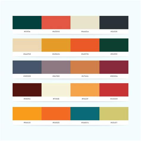 Retro Vintage Color Palettes With Color Codes 26284495 Vector Art At