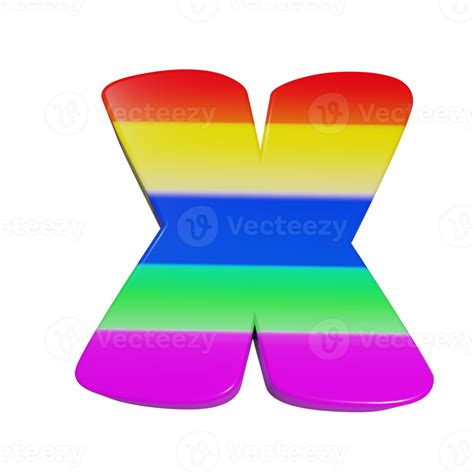 Free Rainbow Text Effect Letter X 3d Render 16316935 Png With