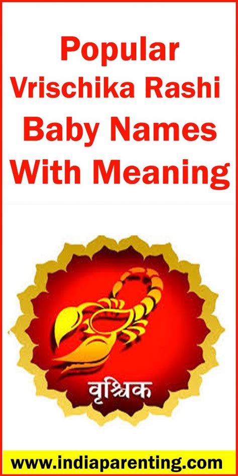 Popular Vrischika Rashi Baby Names With Meaning Baby Names And