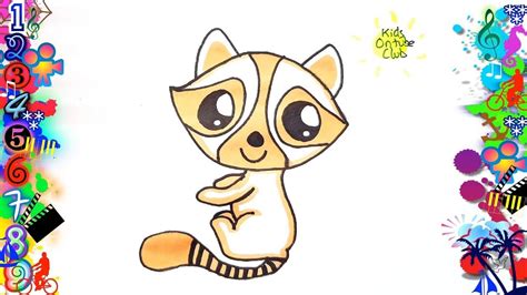 Como Dibujar Un Mapache Kawaii Facil Para Ni Os Dibujos Dibujos