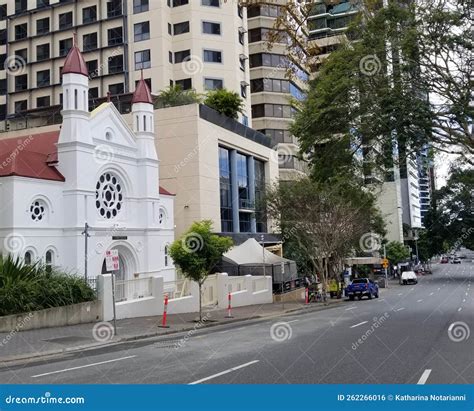 Iglesia Del Paisaje Urbano Australiano En El Centro De Brisbane