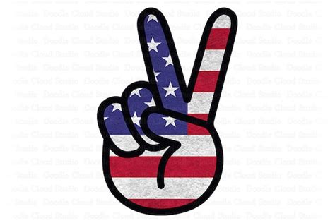 Peace Sign American Flag Png July 4th Sublimation Design Patriotic