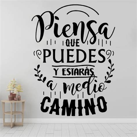 Calcomanías de pared con frase motivadora de vinilo decorativo con