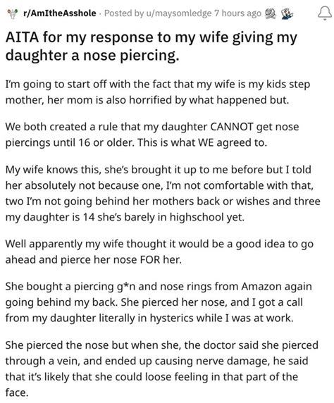 Guy Blows Up At Wife For Giving Daughter A Nose Piercing Nose