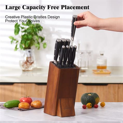 Enoking Universal Knife Block Without Knives Acacia