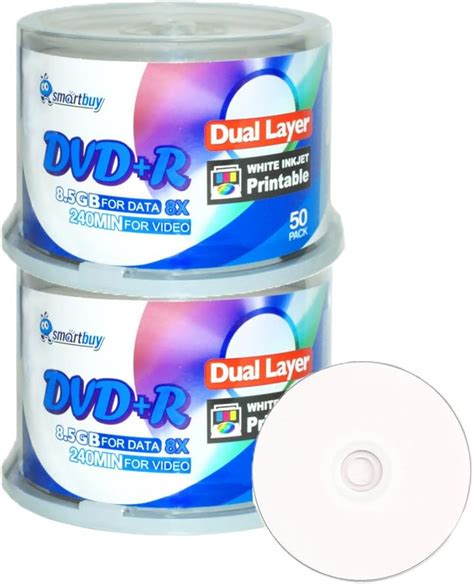 Amazon.com: Smart Buy 100 Pack DVD+r Dl 8.5gb 8X DVD Plus R Double ...