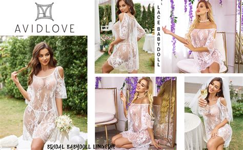 Avidlove Lace Smock Lingerie Mini Babydoll Women Chemises Eyelash Rose